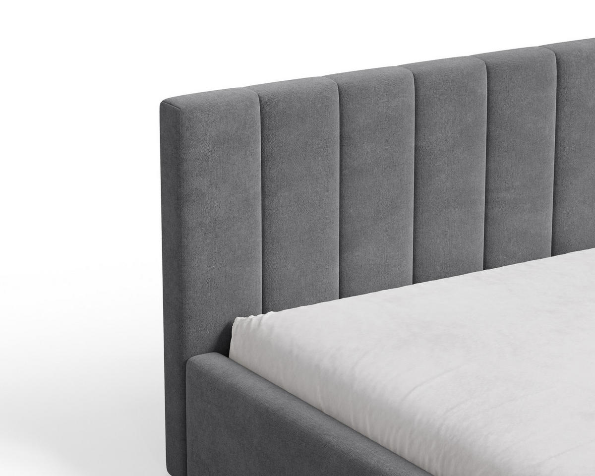 POLSTERBETT 01 180 x 200 cm – Flow – Bett mit Federmechanismus und Stauraum - Grau, Holz (180/200cm) - ROYAL24_MARKT