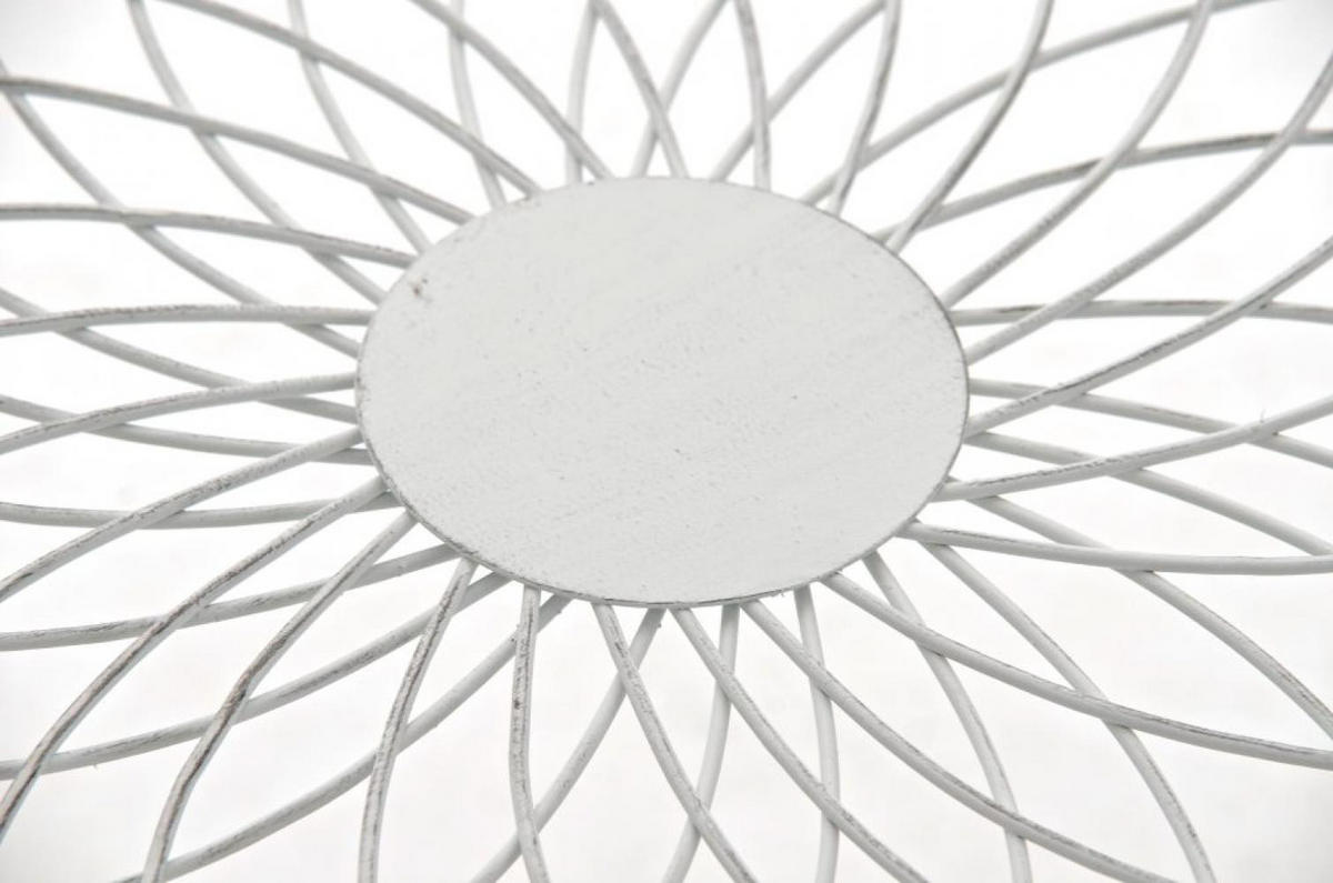 GARTENTISCH eckig 49/45/46 cm Metall Antik Weiß - Weiß, Metall (45/49/46cm) - CLP