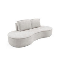SOFA Flow Weiß, mit Kissen in Curio Stoff - Weiß, Holzwerkstoff (234/88/101cm) - Bettso