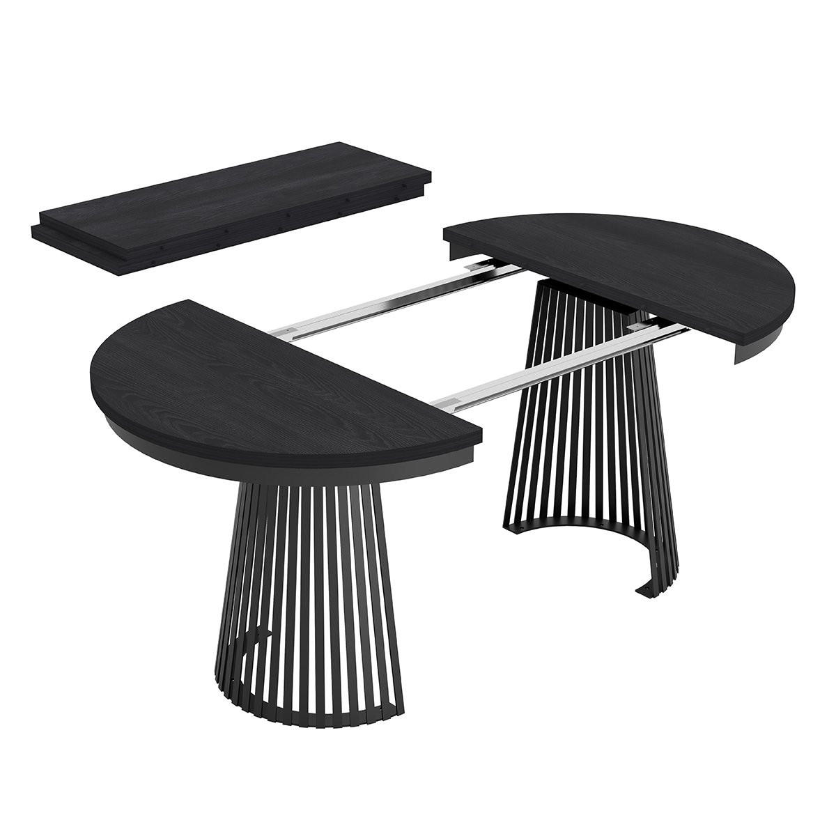 ESSTISCH TRAVIS Ausziehbar 100 - 180 / 100 x 76,6 cm - Schwarz, Holz (100/100/76.6cm) - MASSENO