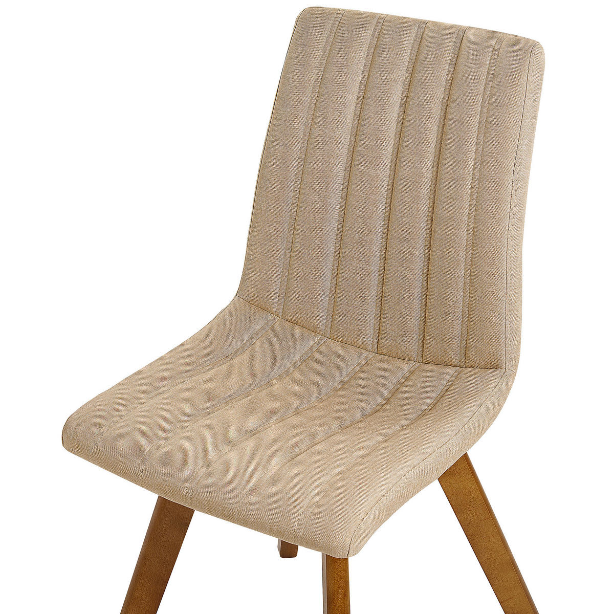 ÉTKEZŐSZÉK 2 darabos Szett Kárpit Bézs Calgary - bézs, textil/fa (48/86/56cm) - Beliani