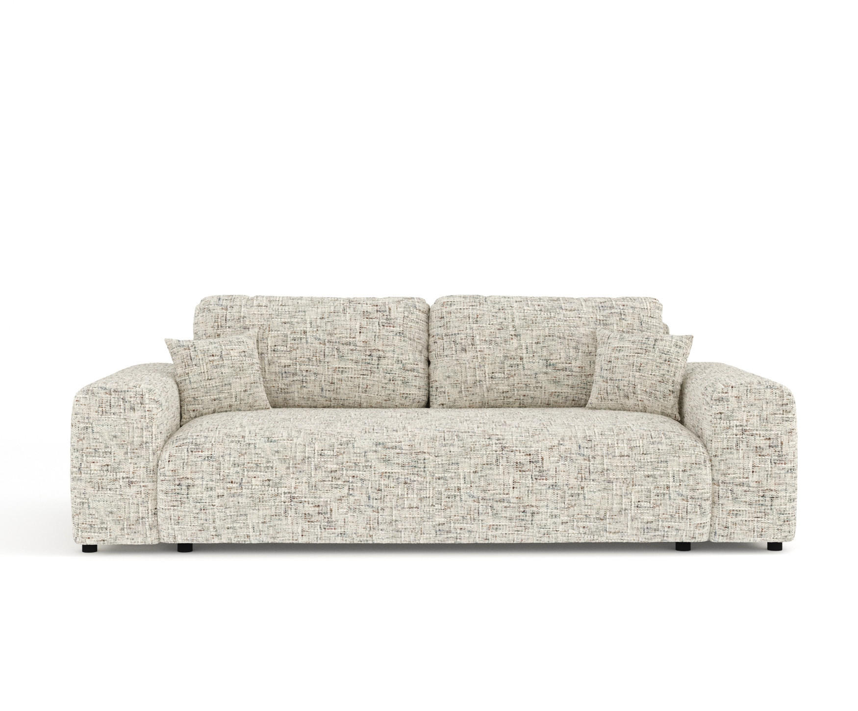 3-SITZER-SOFA Zanzibar Beige Webstoff - Beige/Schwarz, Holz/Holzwerkstoff (213/79/108cm) - Maison de Reve