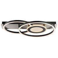 LED DECKENLEUCHTE Maureen Schwarz/Eisen 37/55/7,5 cm - Multicolor, Metall (37/55/7.5cm) - Brilliant