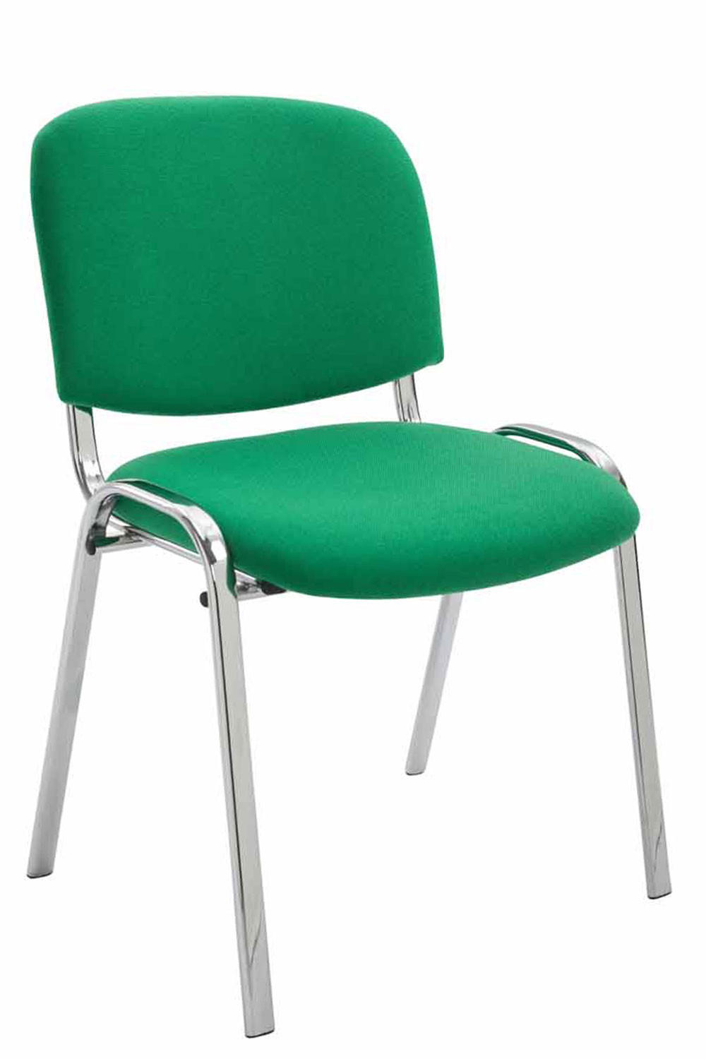 BESUCHERSTUHL Keen mit Stoffbezug, Gestell in Chromoptik / Bezug Grün - Chromfarben/Grün, Textil/Metall (53/83/53cm) - TPFLiving