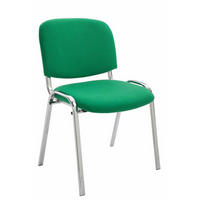 BESUCHERSTUHL Keen mit Stoffbezug, Gestell in Chromoptik / Bezug Grün - Chromfarben/Grün, Textil/Metall (53/83/53cm) - TPFLiving