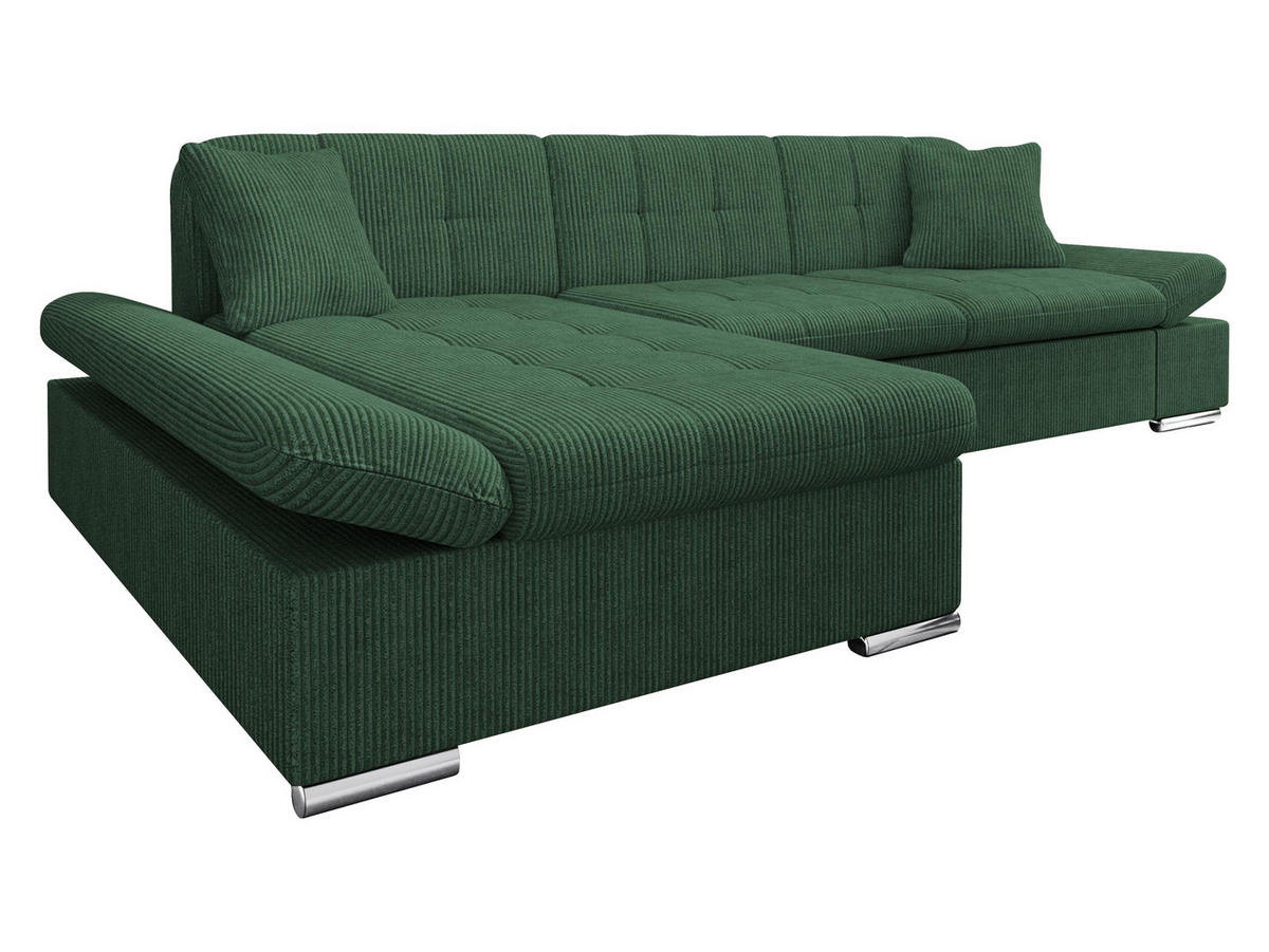 COLTAR Malwi Reiat, Stanga - verde închis, material textil/lemn (278/161cm) - MIRJAN24
