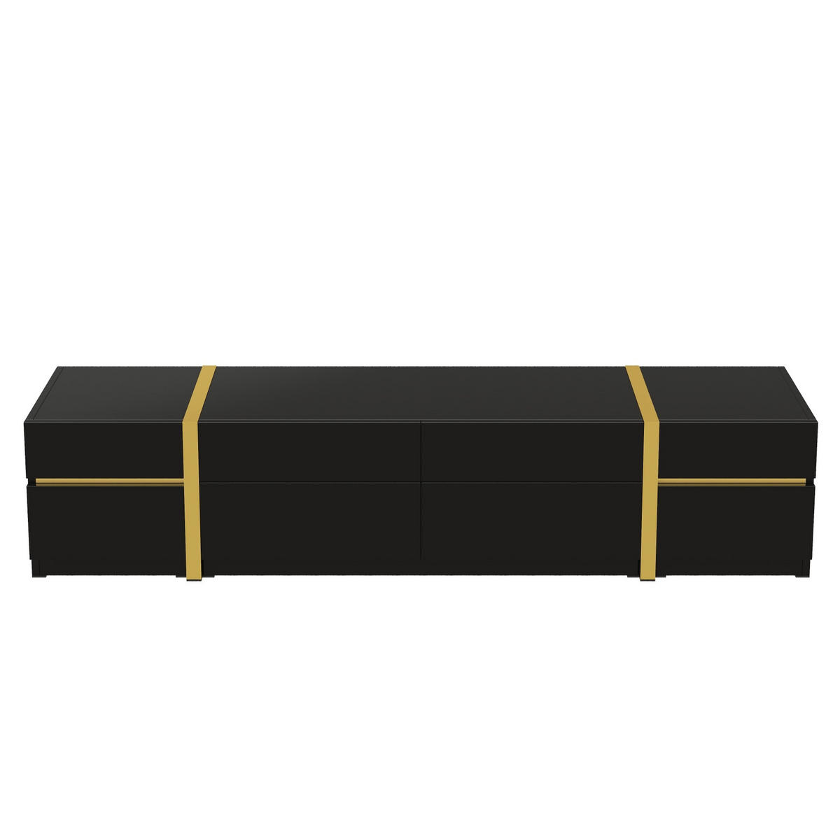 TV-SCHRANK mit 4 Schubladen und 2 Türen 180 x 40 cm Schwarz Hochglanz - Schwarz, Holzwerkstoff (40/38/180cm) - Beauniv