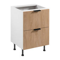UNTERSCHRANK D60S2 AX – Sorento Weiß Sonoma Eiche – Weiß / Sonoma Eiche - Weiß/Sonoma Eiche, Holzwerkstoff (60/87/52cm) - ROYAL24_MARKT