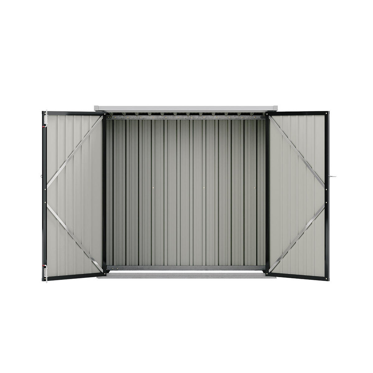 GARTENHAUS Gerätehaus aus Metall in Anthrazit, Outdoor-Patio-Aufbewahrungsschuppen Praktische Doppeltürkonstruktion Einfache Montage 143 x 87 x 135 cm - Anthrazit, Metall (143/135/83cm) - Livingandhome