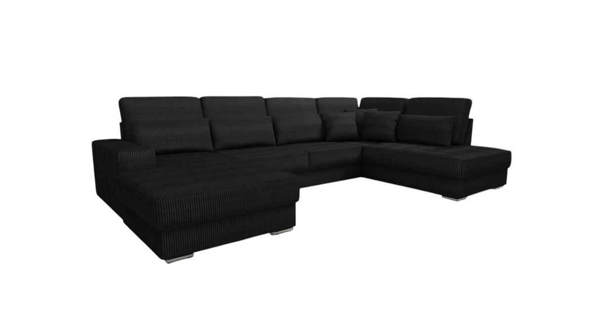 WOHNLANDSCHAFT Nevio In Scala - Schwarz, Holzwerkstoff/Textil (401/88/226cm) - Fun Möbel