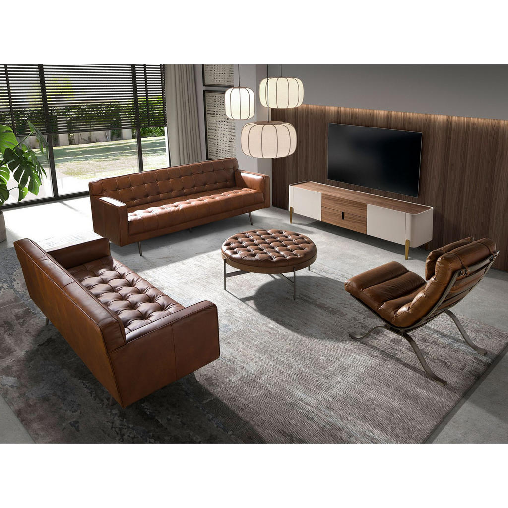 Thumbnail - Angel Cerda Chesterfield-Sofa, Braun, Leder, 3-Sitzer, Rechteckig, 212x70x79 cm, Wohnzimmer, Sofas & Couches, Sofas, Che...