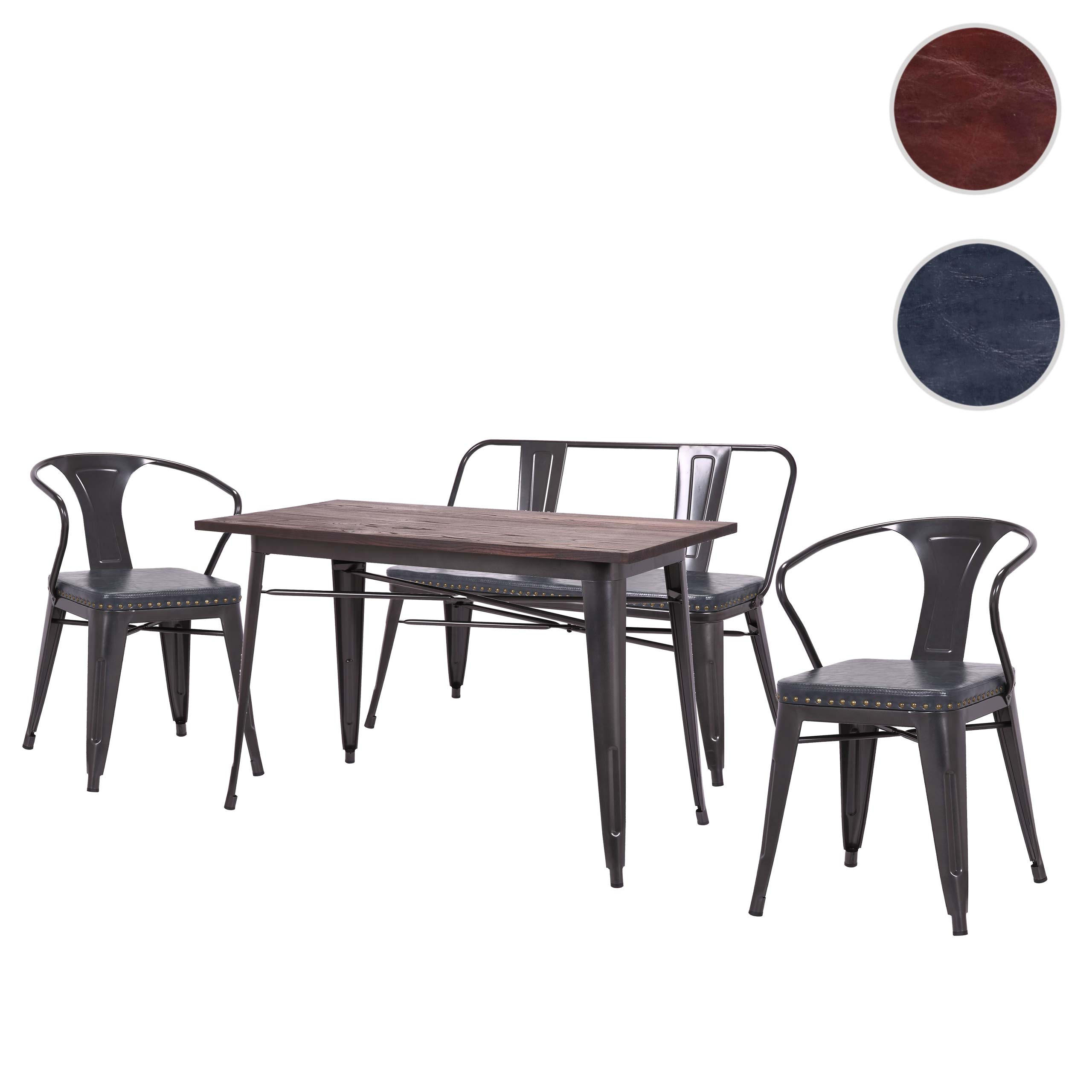 ESSZIMMER-SET Grau 4er-Set - Grau, Metall (120/115/60cm) - MCW