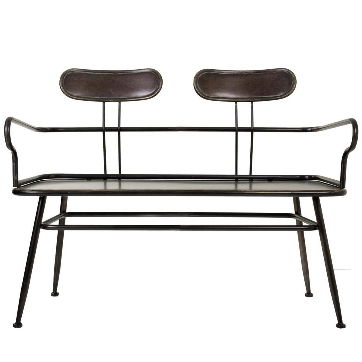 BANK aus Metal 122x54x89 cm - Schwarz, Metall (122/88.5/53.5cm) - Wanderlust