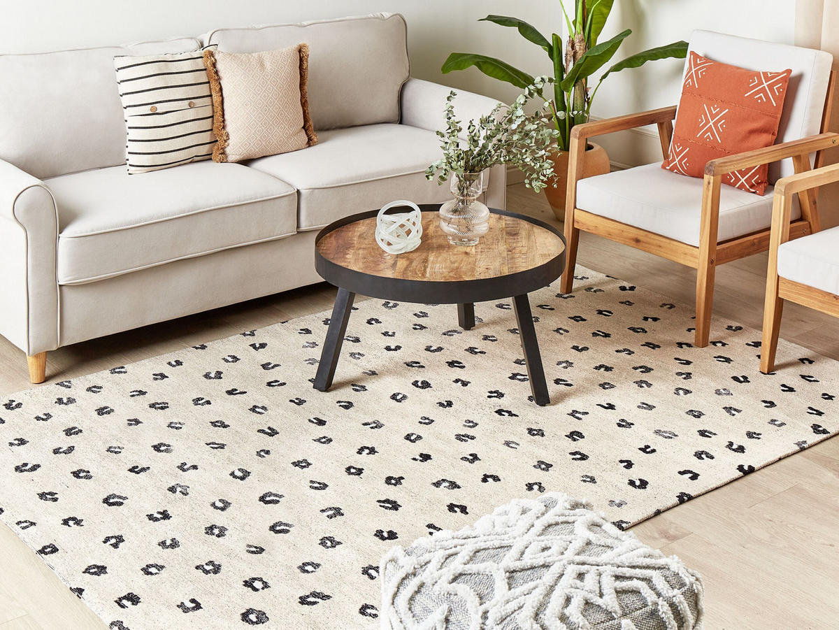 KURZFLOR-TEPPICH Afis 230/160 cm - Beige, Textil (160/230cm) - Beliani