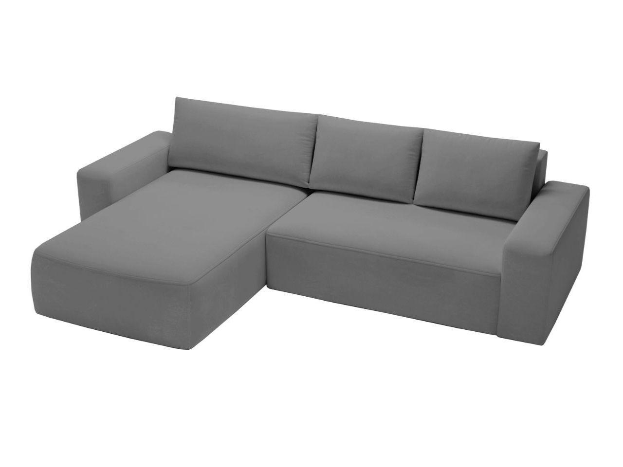 ECKSOFA Tazones Dunkelgrau Links - Dunkelgrau, Holz/Kunststoff (250/165cm) - Graingold