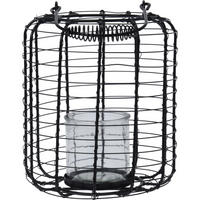 LATERNE Metall mit Windlicht schwarz Ø 18,5 cm - Schwarz, Metall (18.5/24/18.5cm) - Home Styling Collection