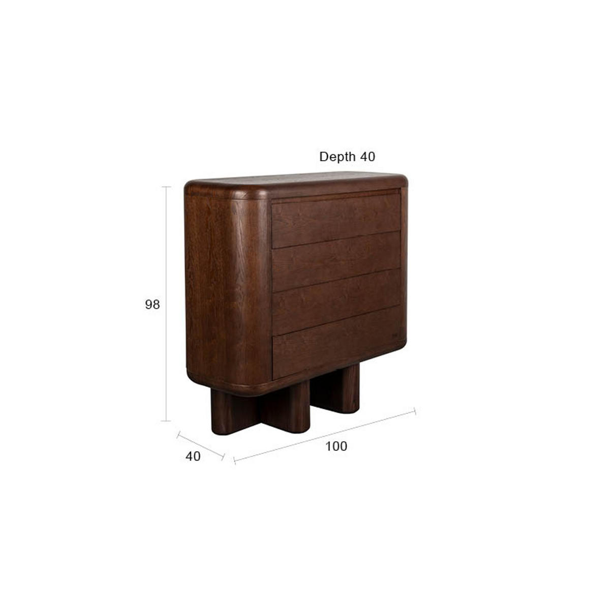 KOMMODE Herman Walnussfarbe - Braun, Holzwerkstoff (100/98/40cm) - Dutchbone