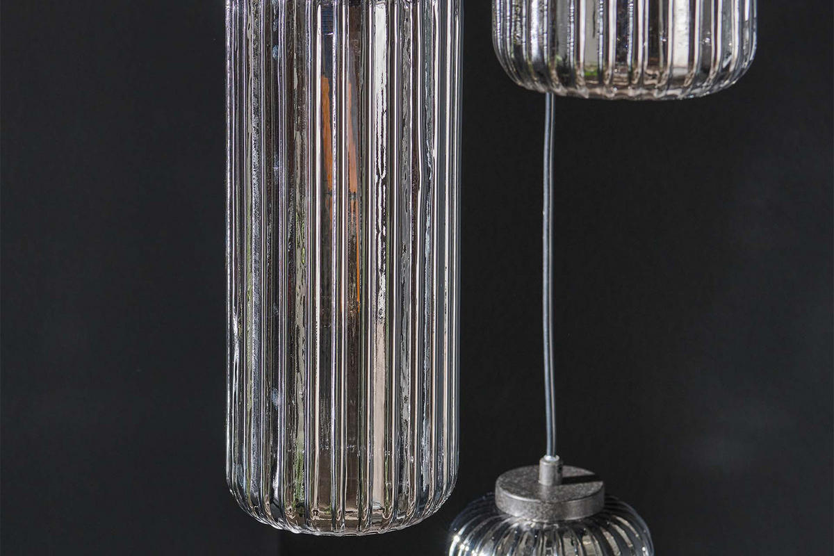 HÄNGELAMPE CARTOLA Schwarz Glas - Schwarz, Glas (45/45/180cm) - KAWOLA