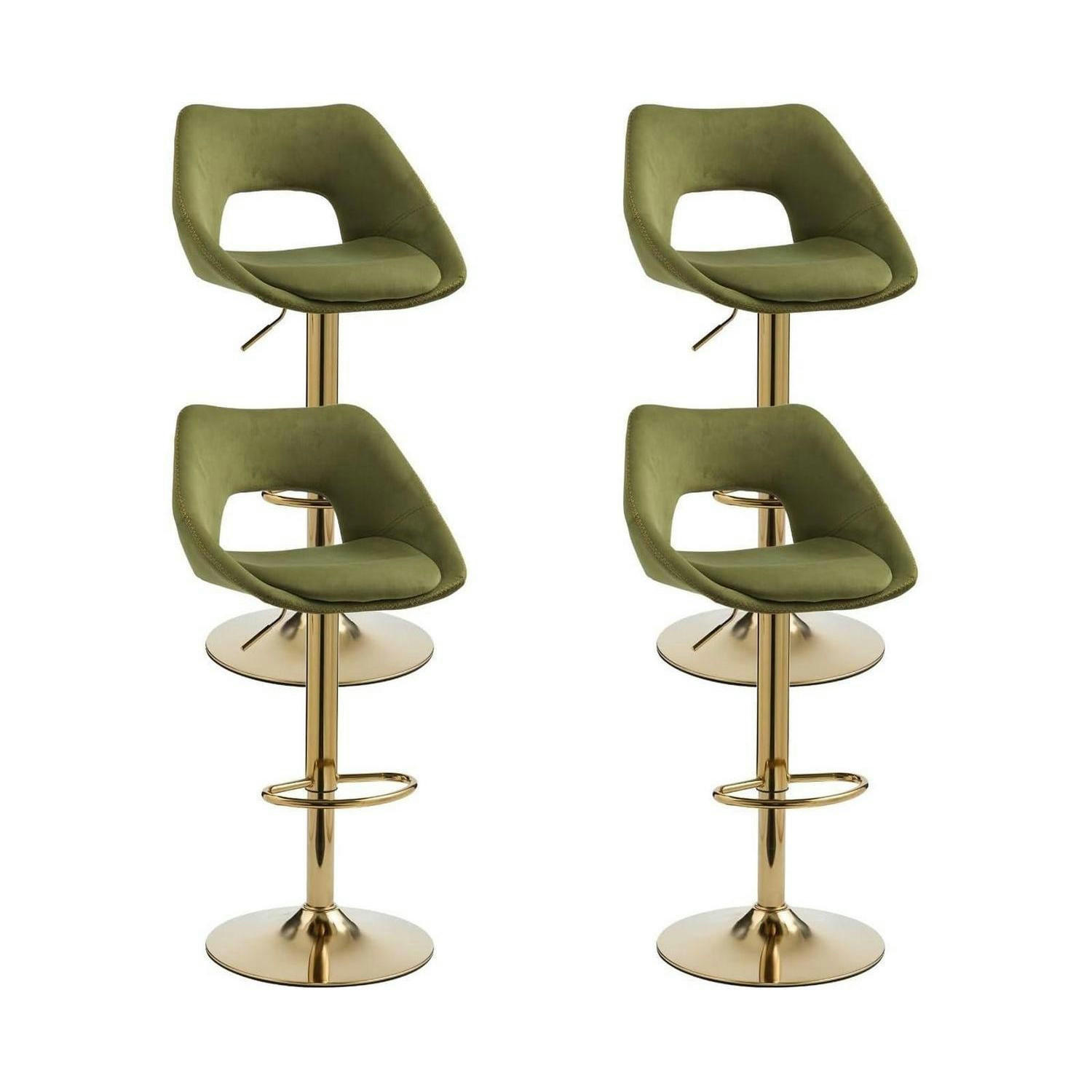 BARHOCKER 2er Set grün, höhenverstellbar mit Rückenlehne - Grün, Textil (49/85/51cm)