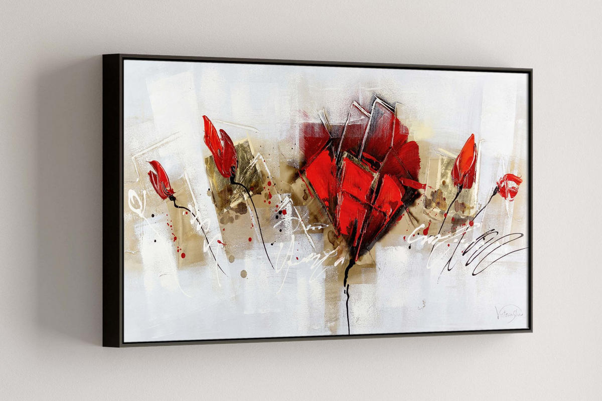 ÖLGEMÄLDE 100/50 cm - Rot, Holz/Textil (100/50cm) - KUNSTLOFT