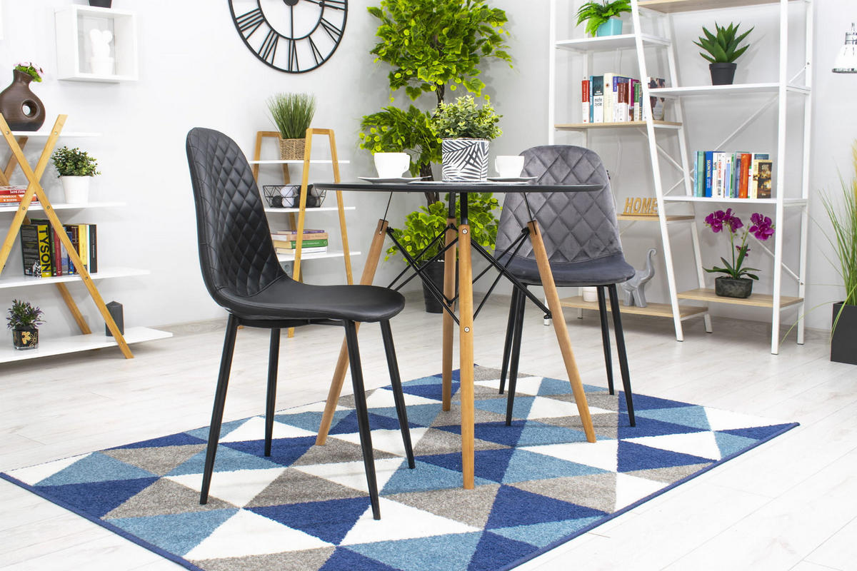 STUHL PIENZA 1 Stück, Grau, mit Samtstoff gepolstert - Anthrazit, Textil/Metall (45/88/51cm) - Komodee
