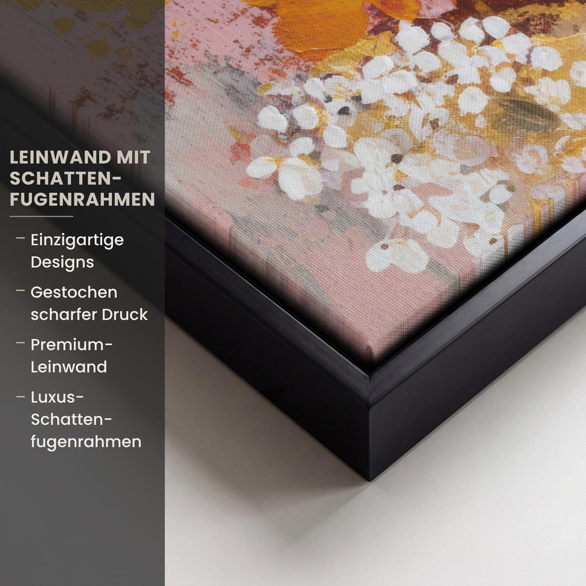 LEINWAND Bilder mit Rahmen - Malerei - Blumen - Rustikal - Rosa - 70x100 - Altrosa, Textil (70/100cm) - MuchoWow