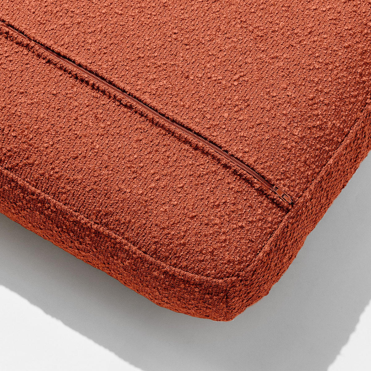 GARTENSOFA ATREDA 3-Sitzer, mit beideseitig Ablagen - Orange, Holz/Textil (260/74/80cm) - KONSIMO®
