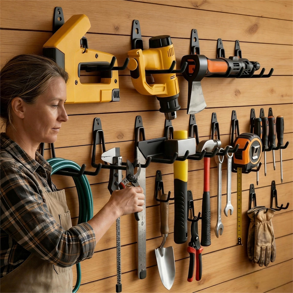 SADA 12 nástěnných háčků - černá, kov/plast (18/8/23cm) - Relaxdays