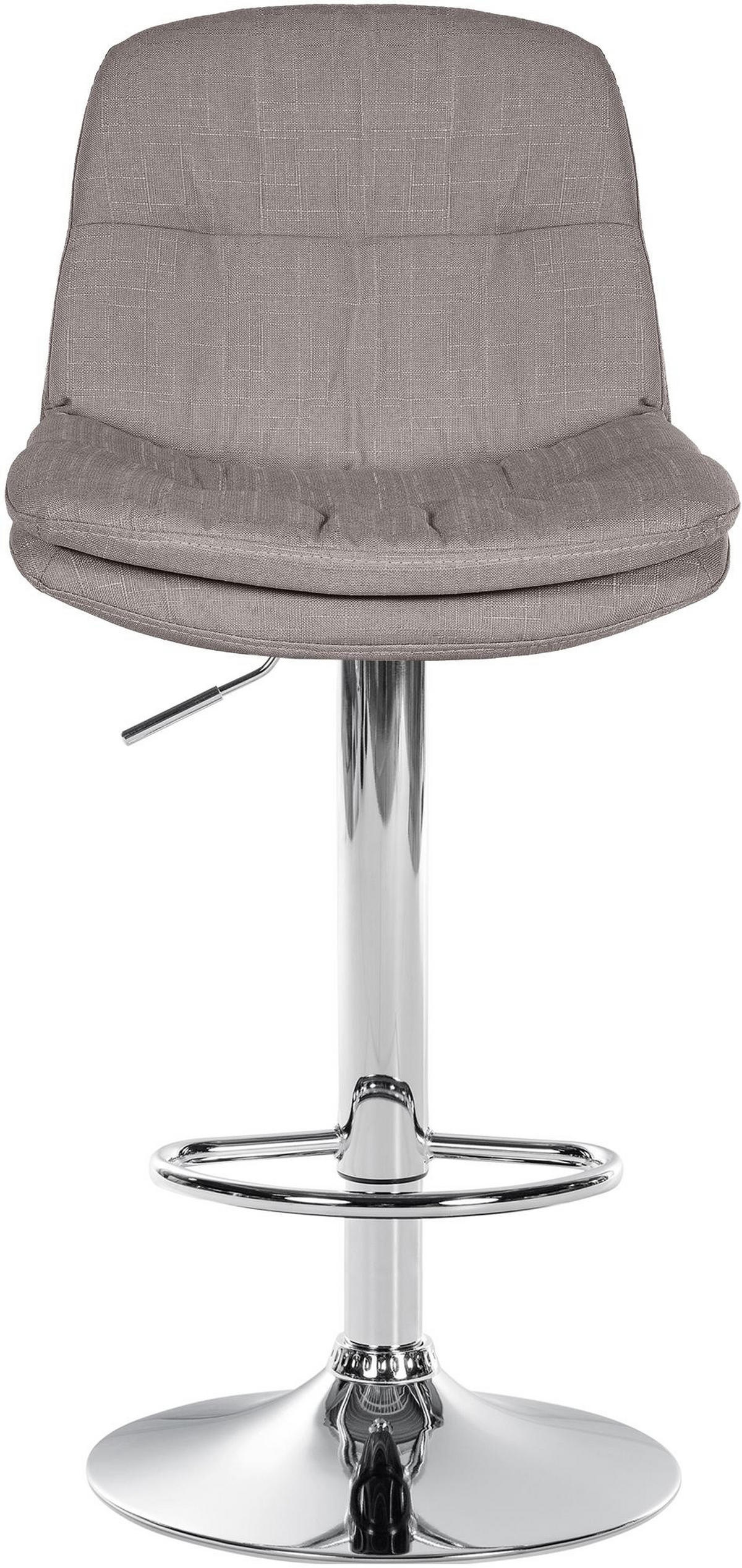 BARHOCKER Mitun Stoff Grau Silber - Grau, Textil/Metall (46/92/54cm) - DELUKE