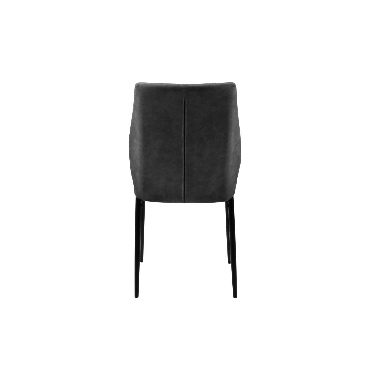 ESSZIMMERSTÜHLE STOFF MIT METALLGESTELL 4er set 45/90/45 cm - Dunkelgrau, Metall (45/90/48cm) - Calicosy