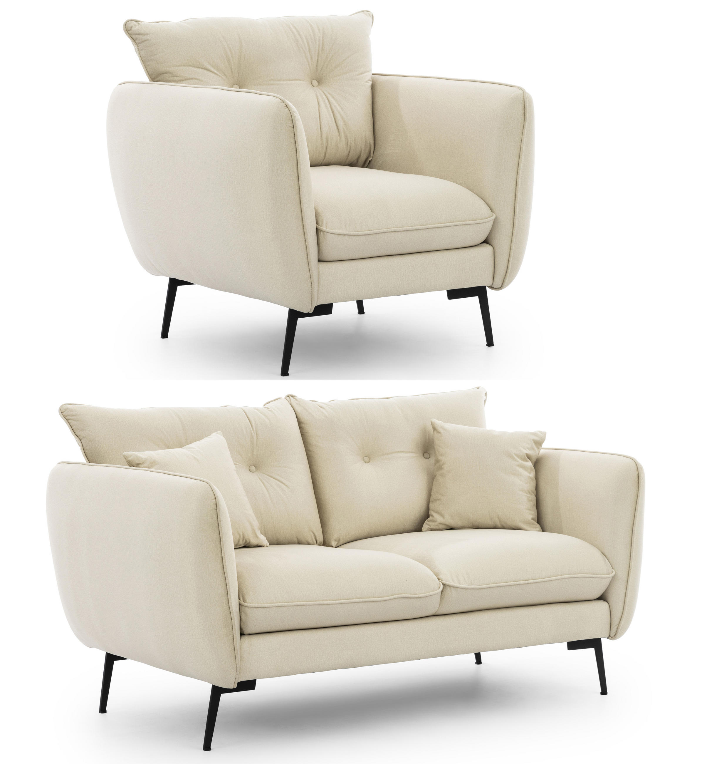 S-Style Sitzgarnitur Beige 133x86x59 cm