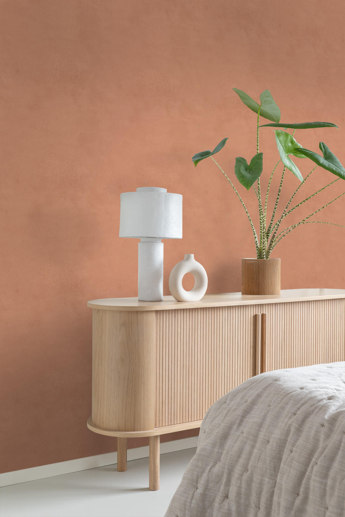TAPETE Lehmputz 50 x 900 cm - Orange, Papier (50/900cm) - Origin Wallcoverings