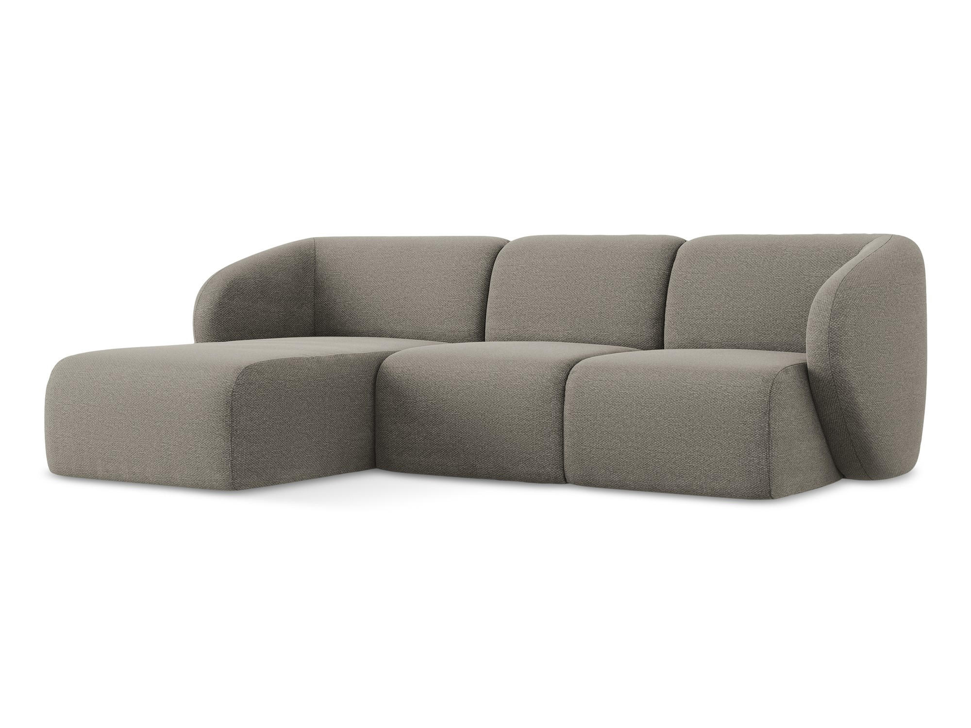ECKSOFA Links Bouclé Stoff Grau - Schwarz/Grau, Holzwerkstoff/Kunststoff (248/166cm) - Makamii