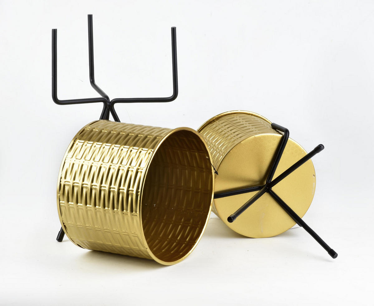 BLUMENTÖPFEN Swen Gold 20/20 cm Metall - Goldfarben, Metall (20cm) - Mondex