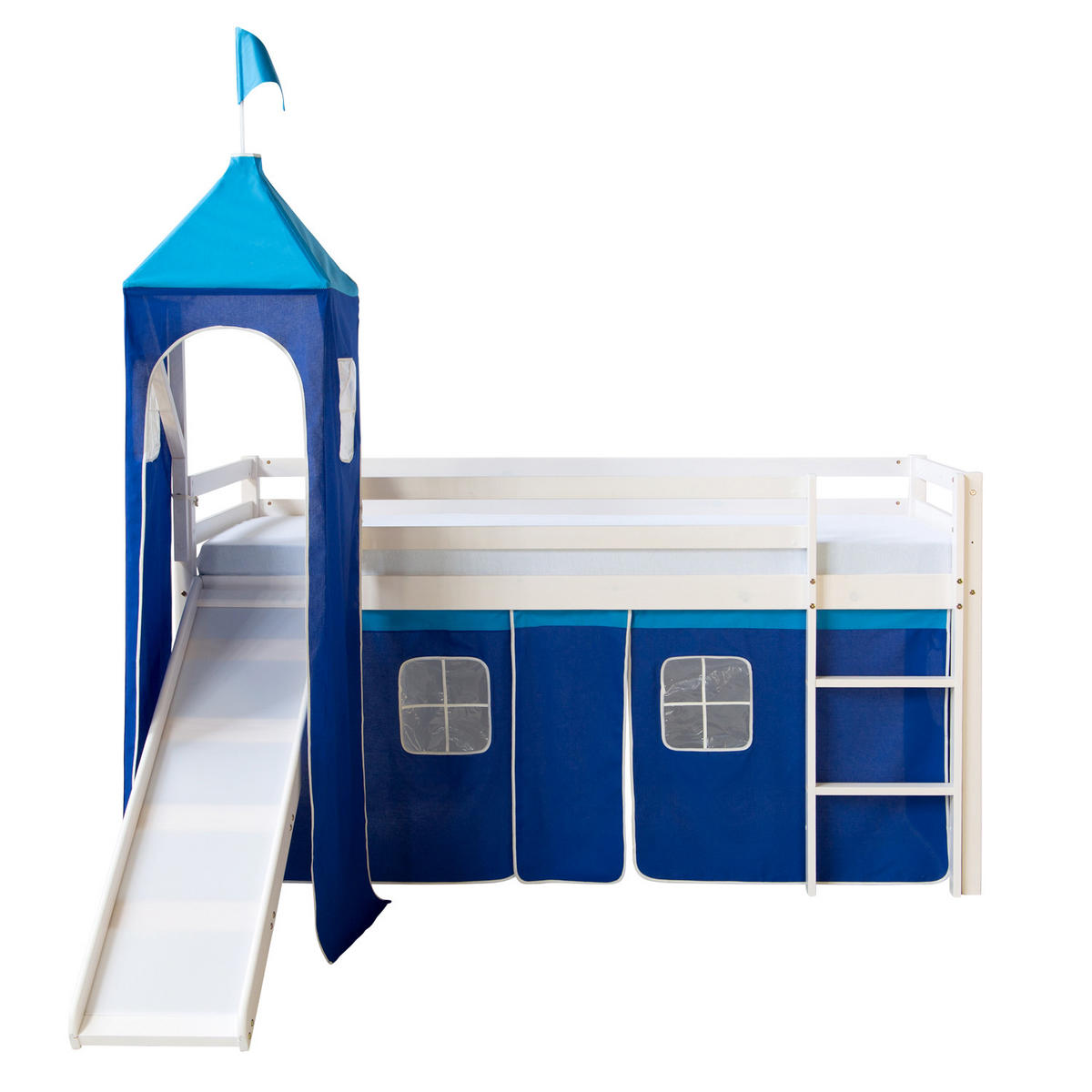 HOCHBETT blau 90/200 cm mit Lattenrost - Blau/Weiß, Holz - Homestyle4u