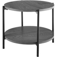 COUCHTISCH rund 50 cm Holz Grau - Schwarz/Grau, Holz/Metall (50/50/40cm) - CLP