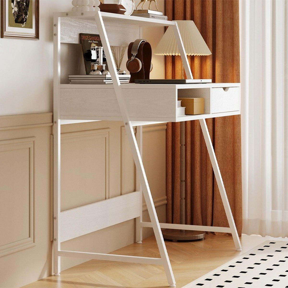 SCHREIBTISCH 81/50/100 cm Weiß - Weiß, Holzwerkstoff (50/80/98cm)