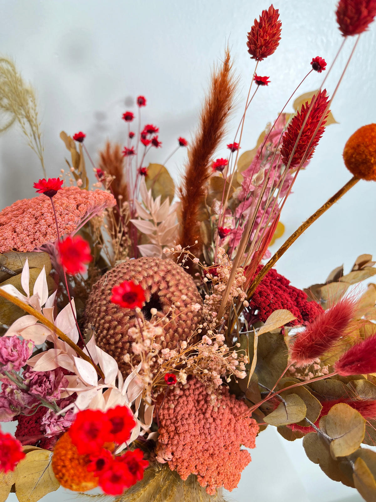 TROCKENBLUMEN Strauß SunsetGlow - Orange, Naturmaterialien (40cm) - Lykke & You