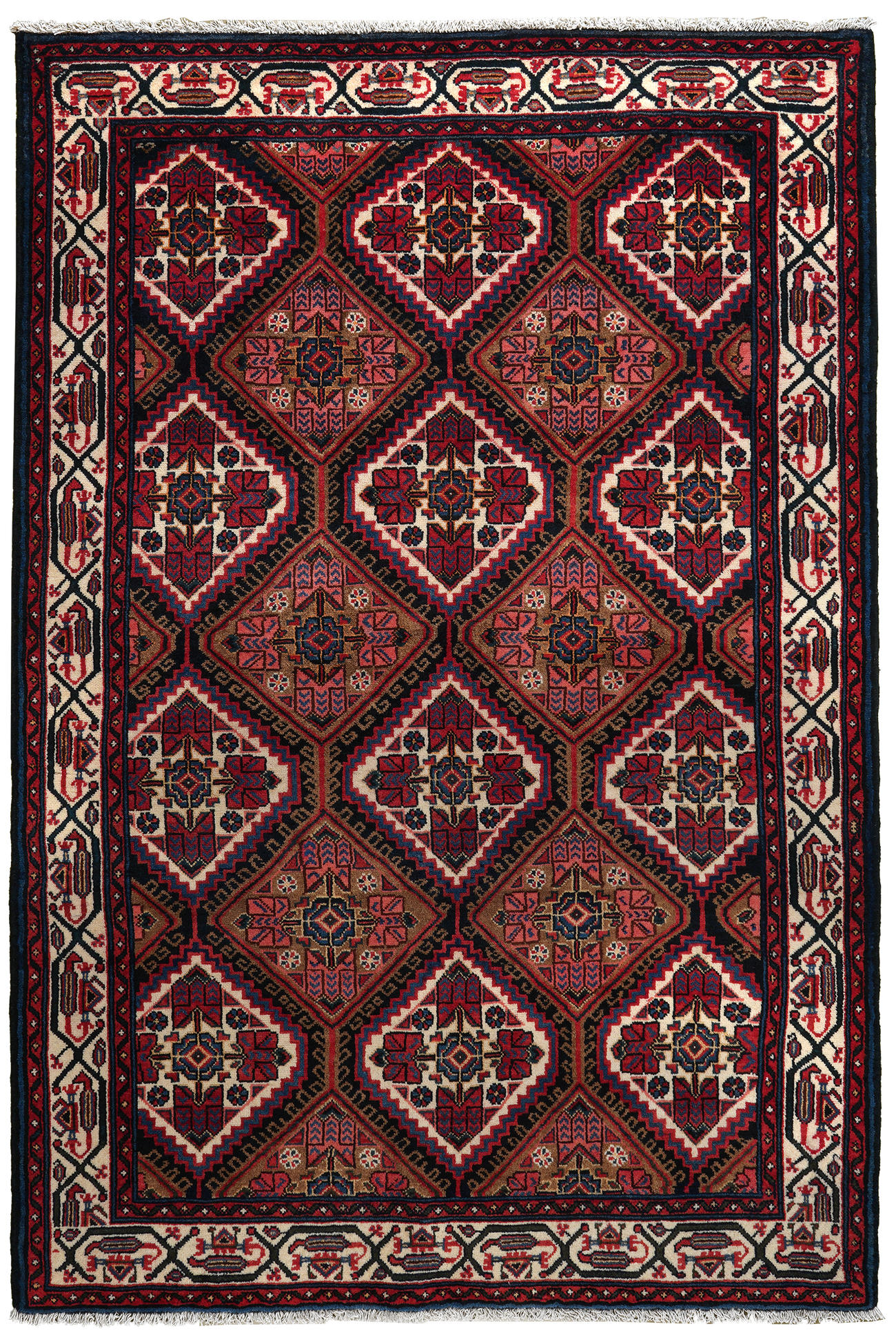 TEPPICH Assadabad Blau 198/134 cm Schurwolle - Blau, Textil (134/198cm) - Looma