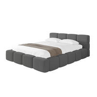 POLSTERBETT mit Bettkasten und Lattenrost, Bett mit Matratze H3/H4, Kopfteil, Boxbett, Doppelbett mit Stauraum - NATA-v1 160x200 Grau - Grau, Holzwerkstoff/Textil (160/200cm) - ALTDECOR