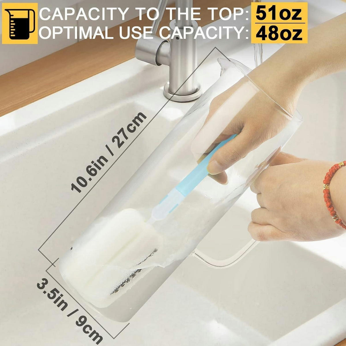 GLASKARAFFE 1.5 Liter mit Deckel - Transparent, Glas (9/9cm)
