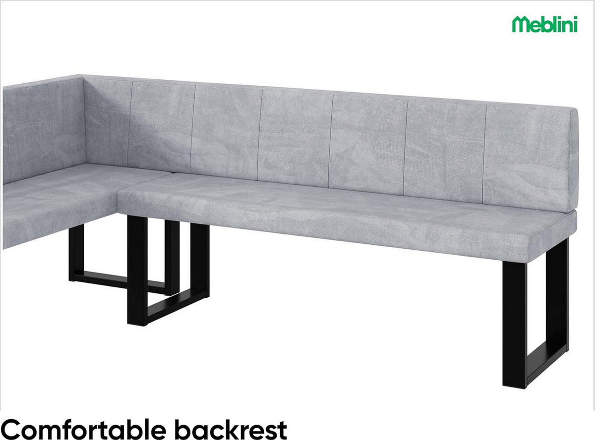 ECKBANK PETER_U - Hellgrau, Textil (142/196cm) - Meblini