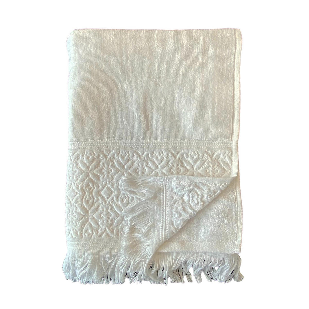 BADETUCH Velours uni Romance Weiß 90x170 460g/m² - Weiß, Textil (90/170cm) - LE COMPTOIR DE LA PLAGE