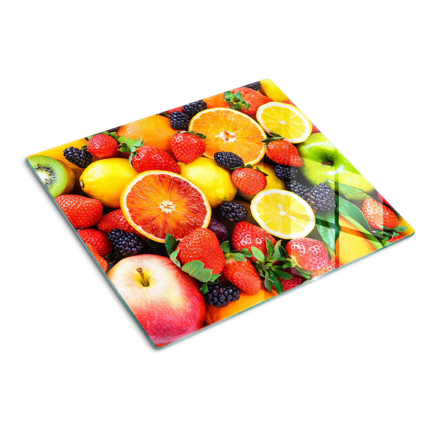 GLASPLATTE 60x52 cm Bunte Früchte - Multicolor, Glas (60/0.4/52cm) - TULUP