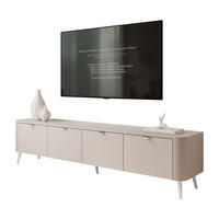 TV-SCHRANK CELESTE 200 cm mit Beleuchtung an den Silber Chrom Füßen - Kaschmir, Holzwerkstoff (200/46.5/40cm) - Lookway
