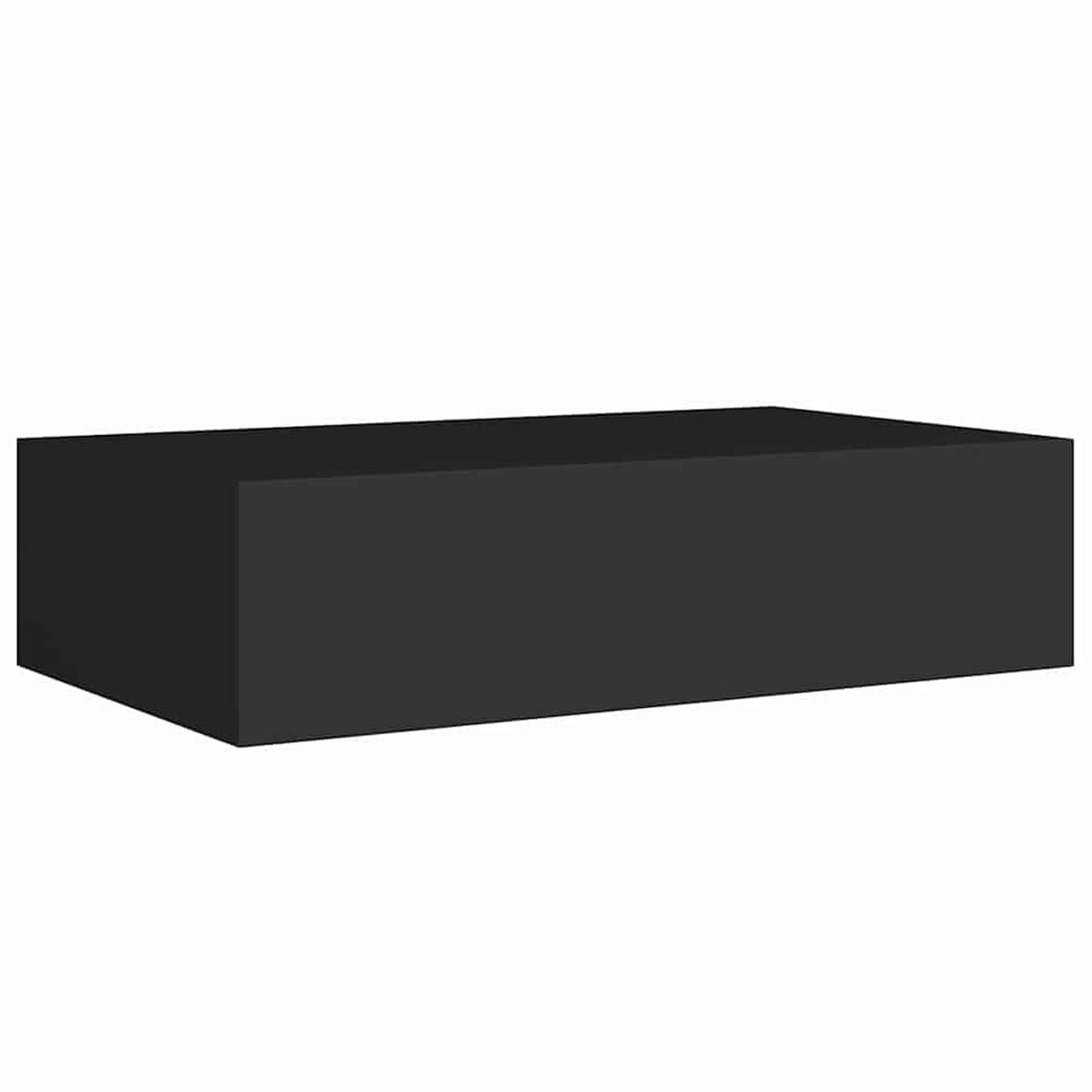 WANDREGALE Mit Schubladen 2Er Set Schwarz 40/23,5/10 Cm Mdf - Schwarz, Holzwerkstoff (23.5/10/40cm) - vidaXL