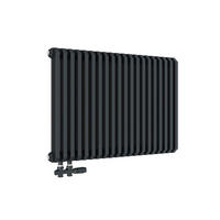 HEIZKÖRPER D-Profil Vertikal Mittelanschluss Anthrazit 60/84 cm - Anthrazit, Metall (84/60/10cm) - EMKE