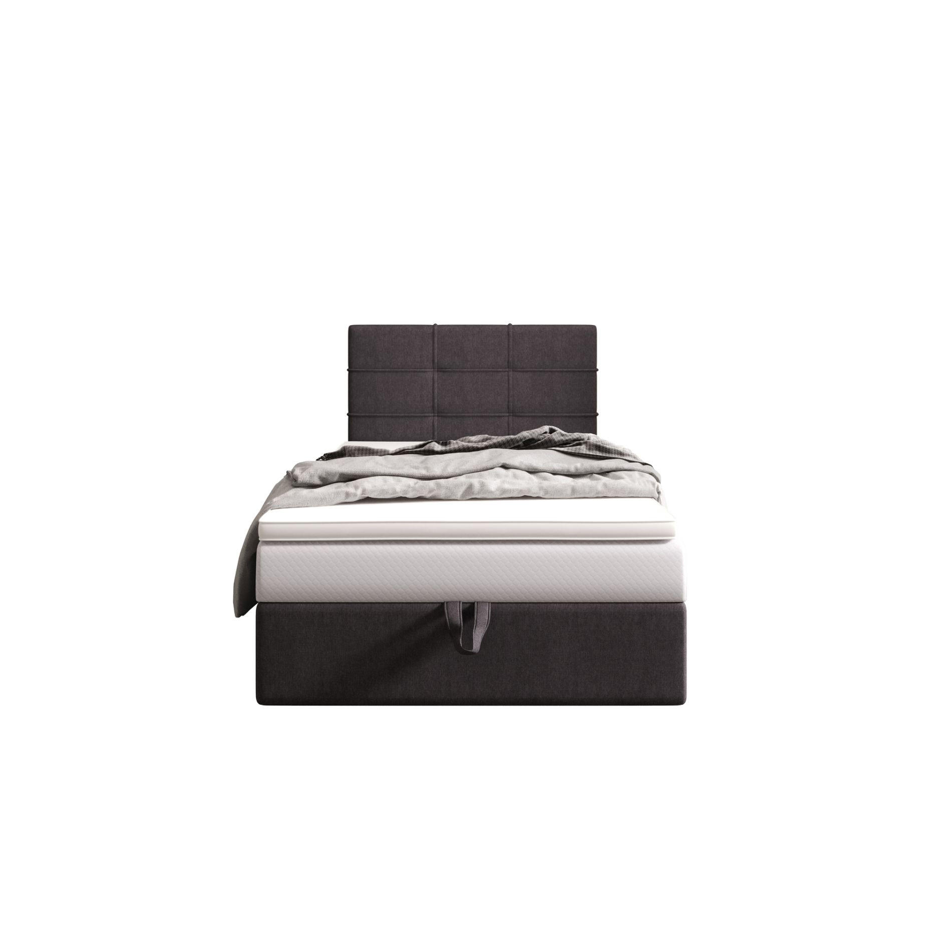 BOXBETT DUO 2 120x200 Cosmic 97, mit Matratze H3, Bonell und Topper, Grau - Grau, Holz/Kunststoff (120/200cm) - Bedante
