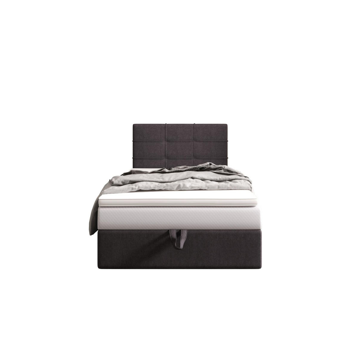 BOXBETT DUO 2 100x200 Cosmic 97, mit Matratze H3, Bonell und Topper, Grau - Grau, Holz/Kunststoff (100/200cm) - Bedante