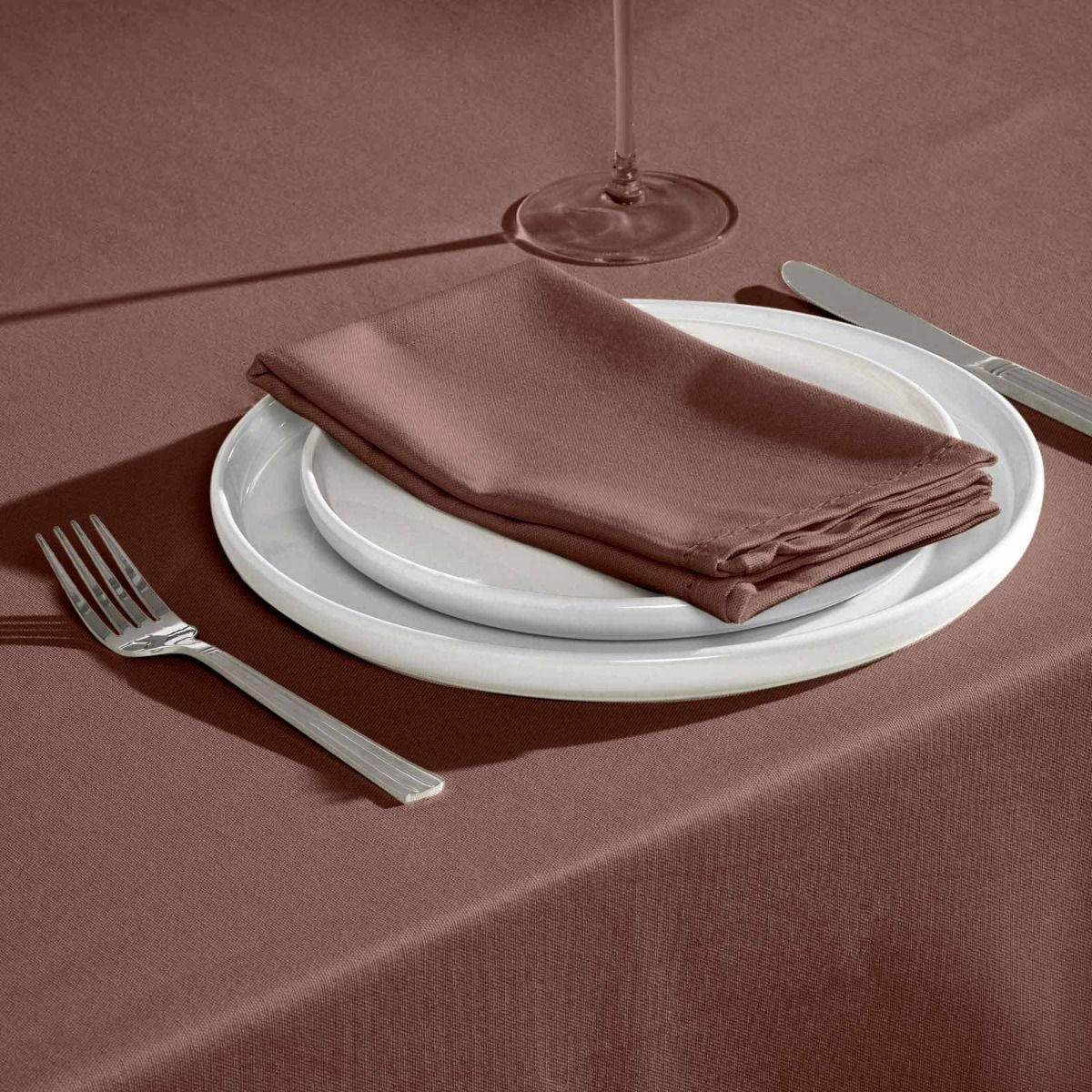 STOFFSERVIETTEN 4er-Set braun 45/45 cm, 100% Baumwolle - Braun, Textil (45/45cm) - Homescapes